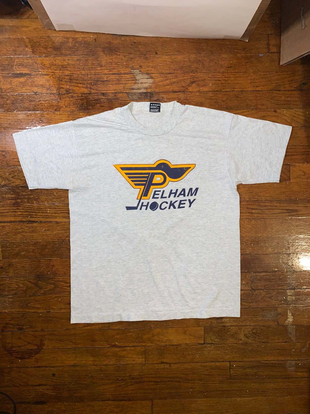 Vintage 90s Pelham Hockey T Shirt Large USA Fruit of the Loom Winged P
